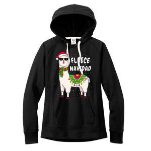 Fleece Feliz Navidad Llama Christmas Cute Xmas Gift Women's Fleece Hoodie