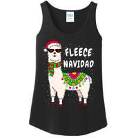 Fleece Feliz Navidad Llama Christmas Cute Xmas Gift Ladies Essential Tank