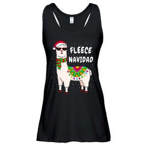 Fleece Feliz Navidad Llama Christmas Cute Xmas Gift Ladies Essential Flowy Tank