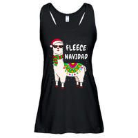 Fleece Feliz Navidad Llama Christmas Cute Xmas Gift Ladies Essential Flowy Tank