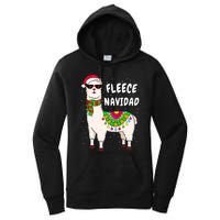 Fleece Feliz Navidad Llama Christmas Cute Xmas Gift Women's Pullover Hoodie