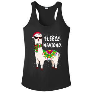 Fleece Feliz Navidad Llama Christmas Cute Xmas Gift Ladies PosiCharge Competitor Racerback Tank