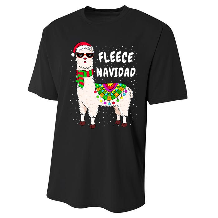 Fleece Feliz Navidad Llama Christmas Cute Xmas Gift Performance Sprint T-Shirt