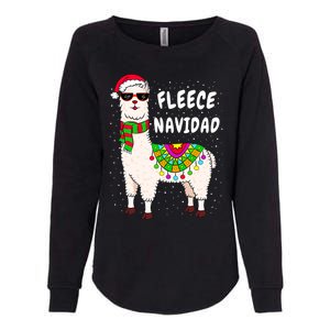 Fleece Feliz Navidad Llama Christmas Cute Xmas Gift Womens California Wash Sweatshirt