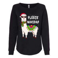 Fleece Feliz Navidad Llama Christmas Cute Xmas Gift Womens California Wash Sweatshirt