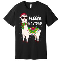 Fleece Feliz Navidad Llama Christmas Cute Xmas Gift Premium T-Shirt