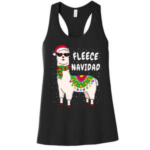 Fleece Feliz Navidad Llama Christmas Cute Xmas Gift Women's Racerback Tank