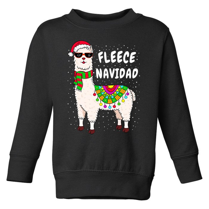 Fleece Feliz Navidad Llama Christmas Cute Xmas Gift Toddler Sweatshirt