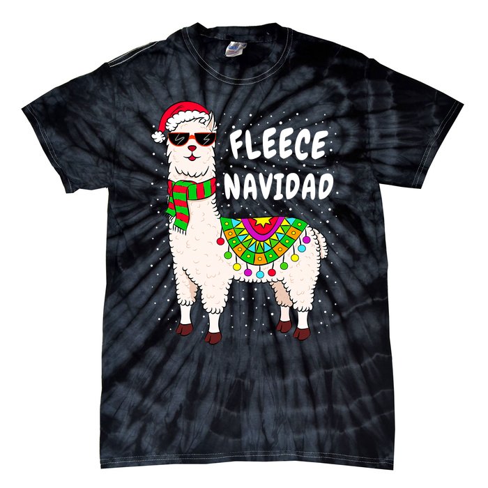 Fleece Feliz Navidad Llama Christmas Cute Xmas Gift Tie-Dye T-Shirt