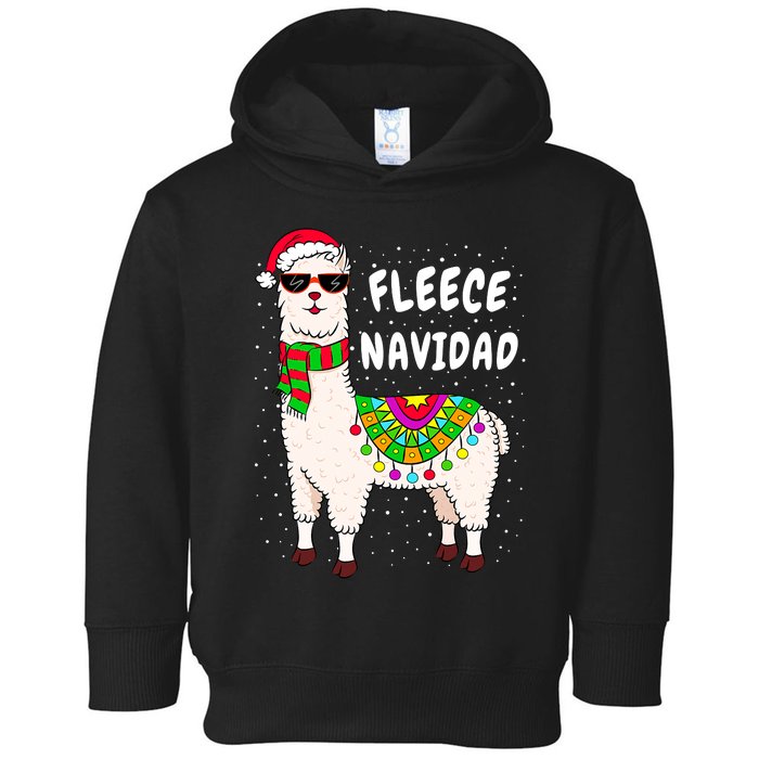 Fleece Feliz Navidad Llama Christmas Cute Xmas Gift Toddler Hoodie