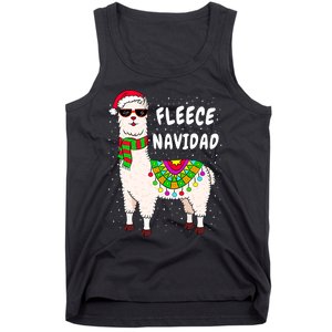 Fleece Feliz Navidad Llama Christmas Cute Xmas Gift Tank Top