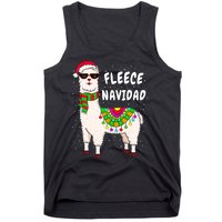 Fleece Feliz Navidad Llama Christmas Cute Xmas Gift Tank Top