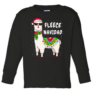 Fleece Feliz Navidad Llama Christmas Cute Xmas Gift Toddler Long Sleeve Shirt