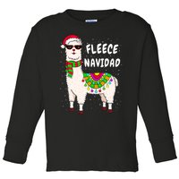 Fleece Feliz Navidad Llama Christmas Cute Xmas Gift Toddler Long Sleeve Shirt