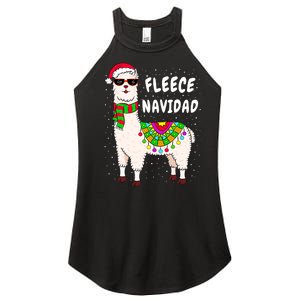 Fleece Feliz Navidad Llama Christmas Cute Xmas Gift Women's Perfect Tri Rocker Tank