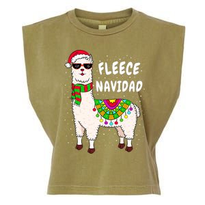 Fleece Feliz Navidad Llama Christmas Cute Xmas Gift Garment-Dyed Women's Muscle Tee