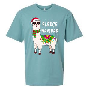 Fleece Feliz Navidad Llama Christmas Cute Xmas Gift Sueded Cloud Jersey T-Shirt