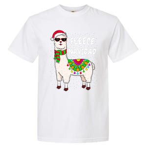 Fleece Feliz Navidad Llama Christmas Cute Xmas Gift Garment-Dyed Heavyweight T-Shirt