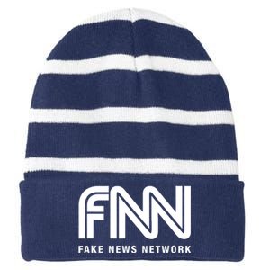 Fnn Fake News Network Striped Beanie with Solid Band