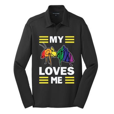 Friends Family Nephew Niece Ant Lovers My Aunt Loves Me Meaningful Gift Silk Touch Performance Long Sleeve Polo