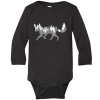 Fox Forest Nature Outdoor Hiking Camping Hunting Gift Baby Long Sleeve Bodysuit