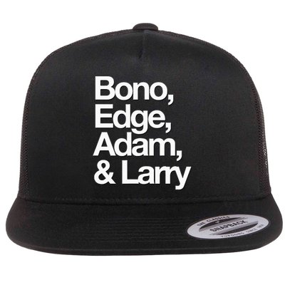 Famous First Names Bono Edge Adam & Larry Flat Bill Trucker Hat