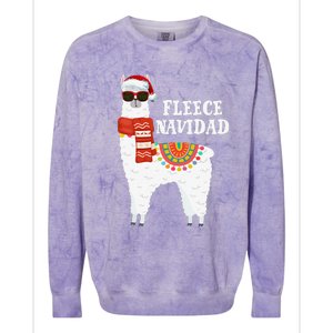 Fleece Feliz Navidad Llama Funny Christmas Pajamas Llamazing Colorblast Crewneck Sweatshirt