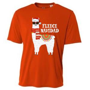 Fleece Feliz Navidad Llama Funny Christmas Pajamas Llamazing Cooling Performance Crew T-Shirt