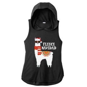 Fleece Feliz Navidad Llama Funny Christmas Pajamas Llamazing Ladies PosiCharge Tri-Blend Wicking Draft Hoodie Tank