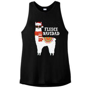 Fleece Feliz Navidad Llama Funny Christmas Pajamas Llamazing Ladies PosiCharge Tri-Blend Wicking Tank