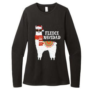 Fleece Feliz Navidad Llama Funny Christmas Pajamas Llamazing Womens CVC Long Sleeve Shirt