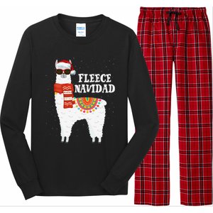 Fleece Feliz Navidad Llama Funny Christmas Pajamas Llamazing Long Sleeve Pajama Set