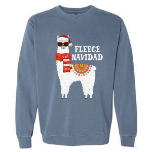 Fleece Feliz Navidad Llama Funny Christmas Pajamas Llamazing Garment-Dyed Sweatshirt