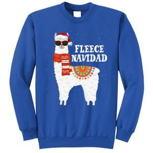 Fleece Feliz Navidad Llama Funny Christmas Pajamas Llamazing Sweatshirt