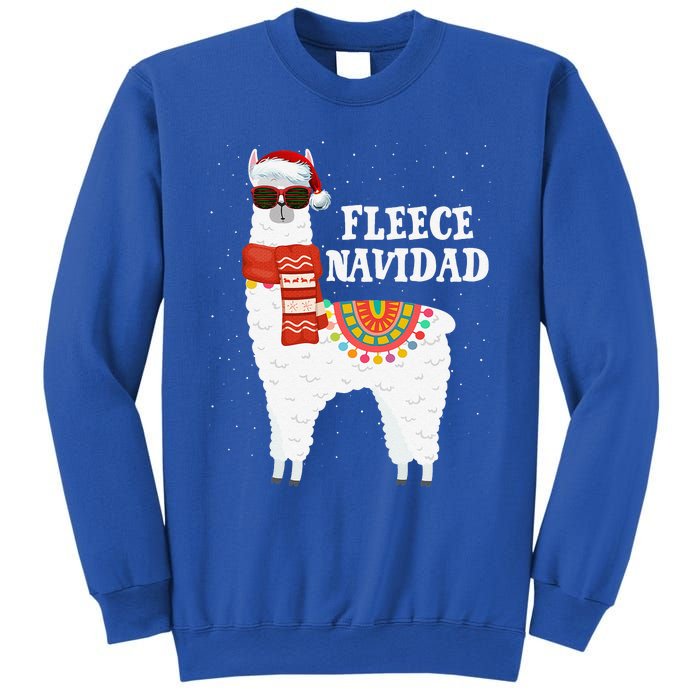 Fleece Feliz Navidad Llama Funny Christmas Pajamas Llamazing Sweatshirt