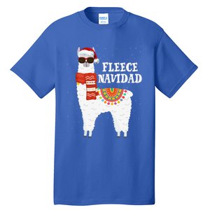 Fleece Feliz Navidad Llama Funny Christmas Pajamas Llamazing Tall T-Shirt