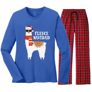 Fleece Feliz Navidad Llama Funny Christmas Pajamas Llamazing Women's Long Sleeve Flannel Pajama Set 