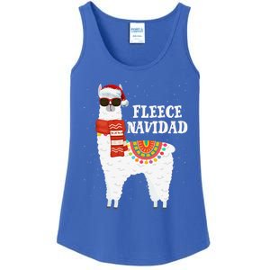 Fleece Feliz Navidad Llama Funny Christmas Pajamas Llamazing Ladies Essential Tank