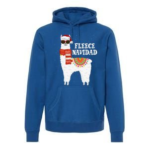 Fleece Feliz Navidad Llama Funny Christmas Pajamas Llamazing Premium Hoodie