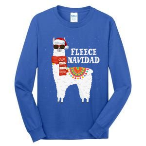 Fleece Feliz Navidad Llama Funny Christmas Pajamas Llamazing Tall Long Sleeve T-Shirt