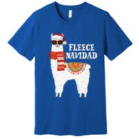 Fleece Feliz Navidad Llama Funny Christmas Pajamas Llamazing Premium T-Shirt