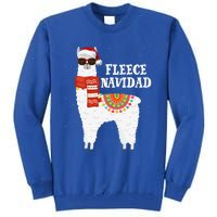 Fleece Feliz Navidad Llama Funny Christmas Pajamas Llamazing Tall Sweatshirt