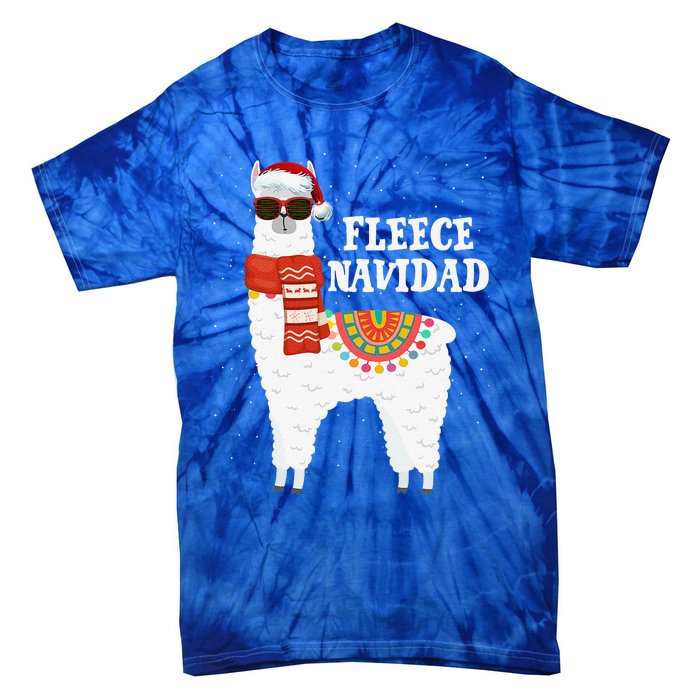 Fleece Feliz Navidad Llama Funny Christmas Pajamas Llamazing Tie-Dye T-Shirt