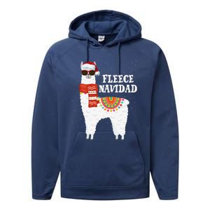 Fleece Feliz Navidad Llama Funny Christmas Pajamas Llamazing Performance Fleece Hoodie