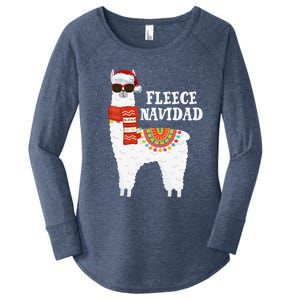 Fleece Feliz Navidad Llama Funny Christmas Pajamas Llamazing Women's Perfect Tri Tunic Long Sleeve Shirt