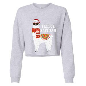 Fleece Feliz Navidad Llama Funny Christmas Pajamas Llamazing Cropped Pullover Crew