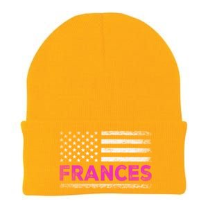 Frances First Name Gift Frances Name American Flag Funny Gift Knit Cap Winter Beanie