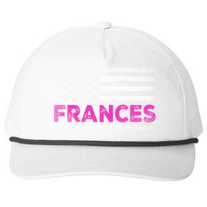 Frances First Name Gift Frances Name American Flag Funny Gift Snapback Five-Panel Rope Hat