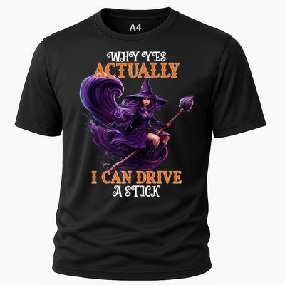 Halloween Witch Gifts Why Yes Actually I Can Drive A Stick Cooling Performance Crew T-Shirt