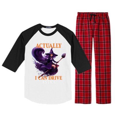 Halloween Witch Gifts Why Yes Actually I Can Drive A Stick Raglan Sleeve Pajama Set